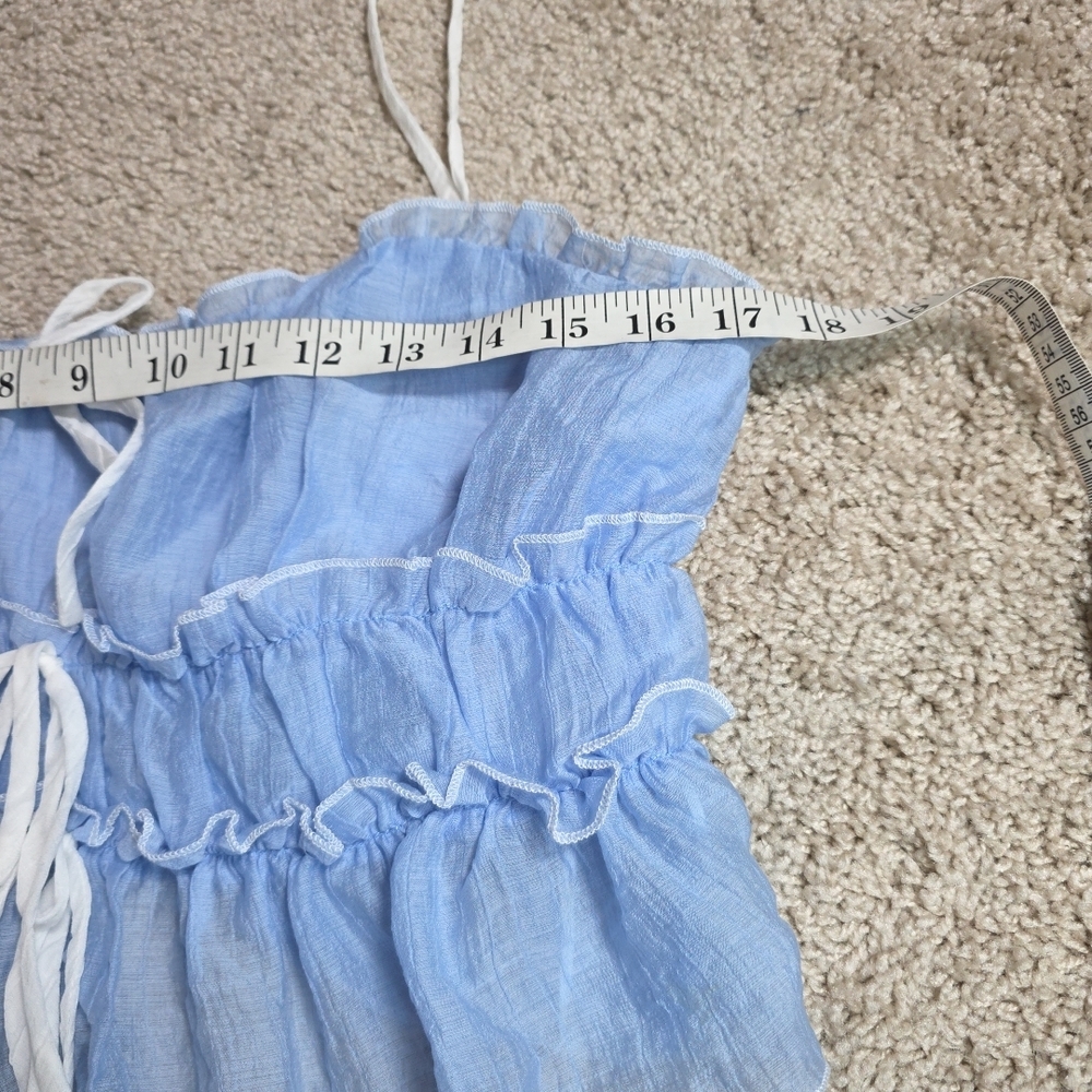12TH TRIBE Light Blue Dahlia Maxi Skirt and Matching Tie Top Size Large - Picture 10 of 13
